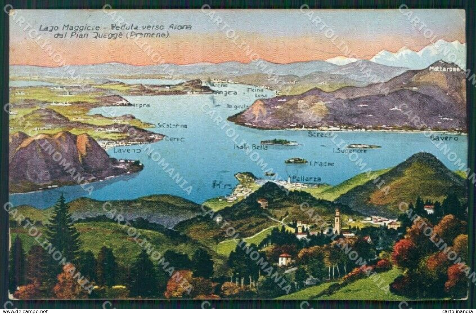 Verbania Pallanza Lago Maggiore Mappa Cartolina KV4600 - Verbania