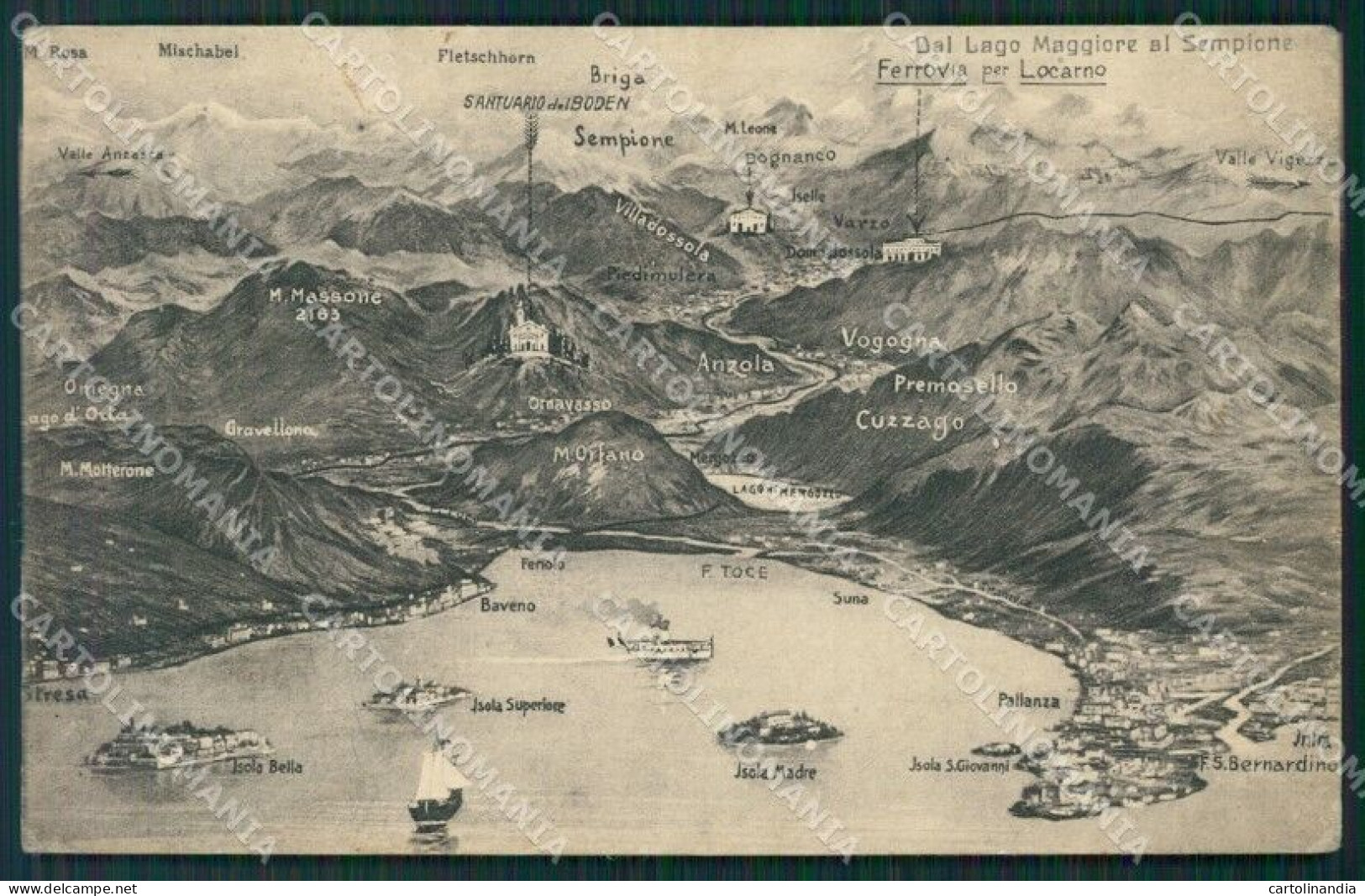 Verbania Lago Maggiore Mappa Cartolina KV4598 - Verbania