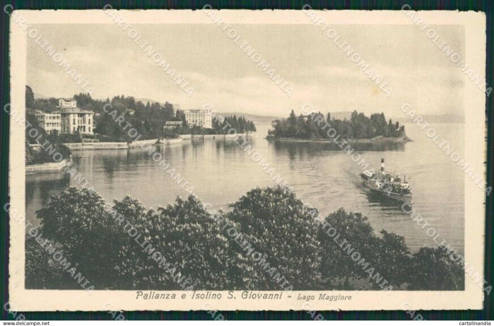 Verbania Pallanza Isolino San Giovanni Lago Maggiore Battello Cartolina KV4688 - Verbania