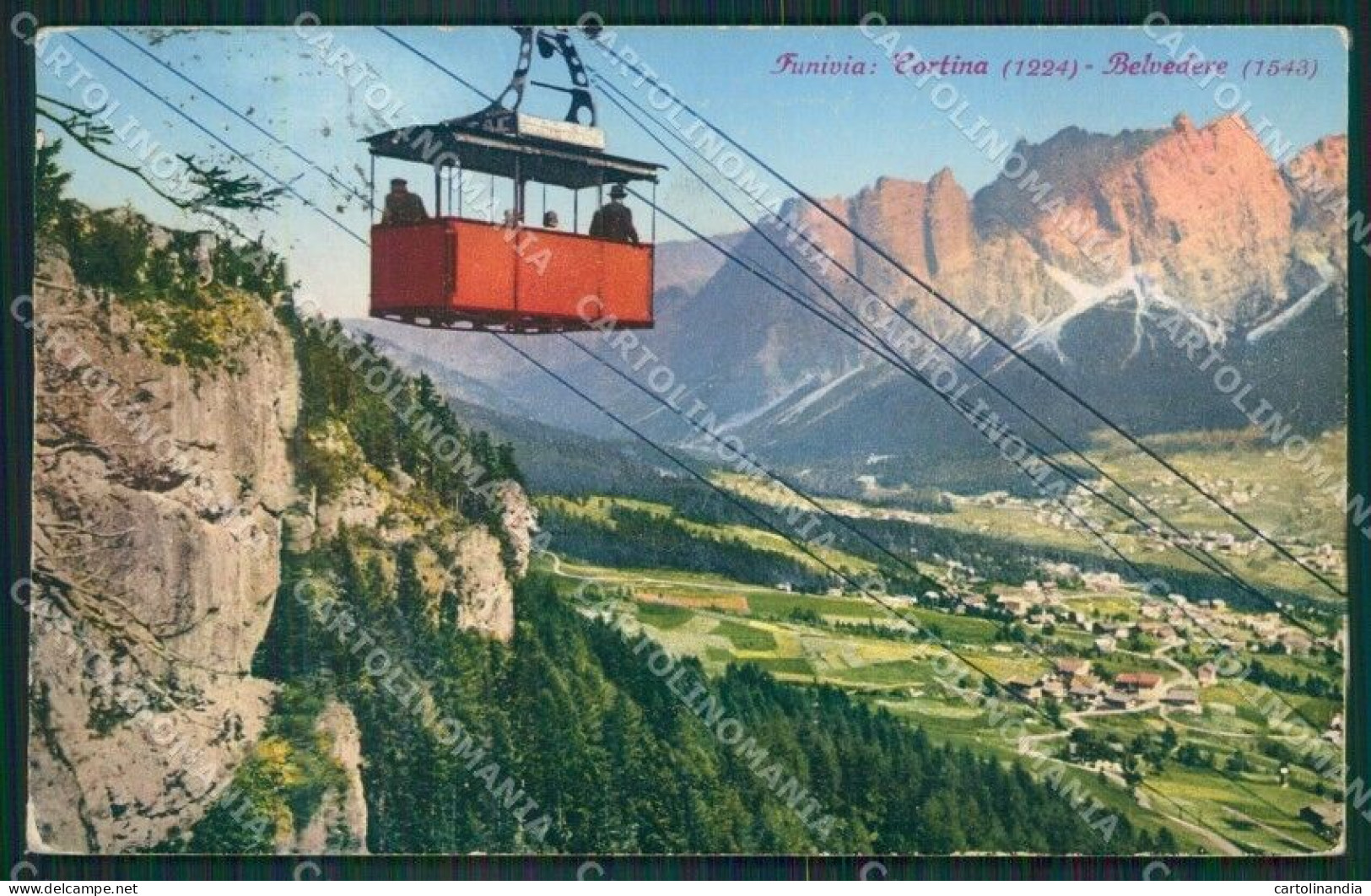 Belluno Cortina D'Ampezzo Funivia Cartolina KV4334 - Belluno