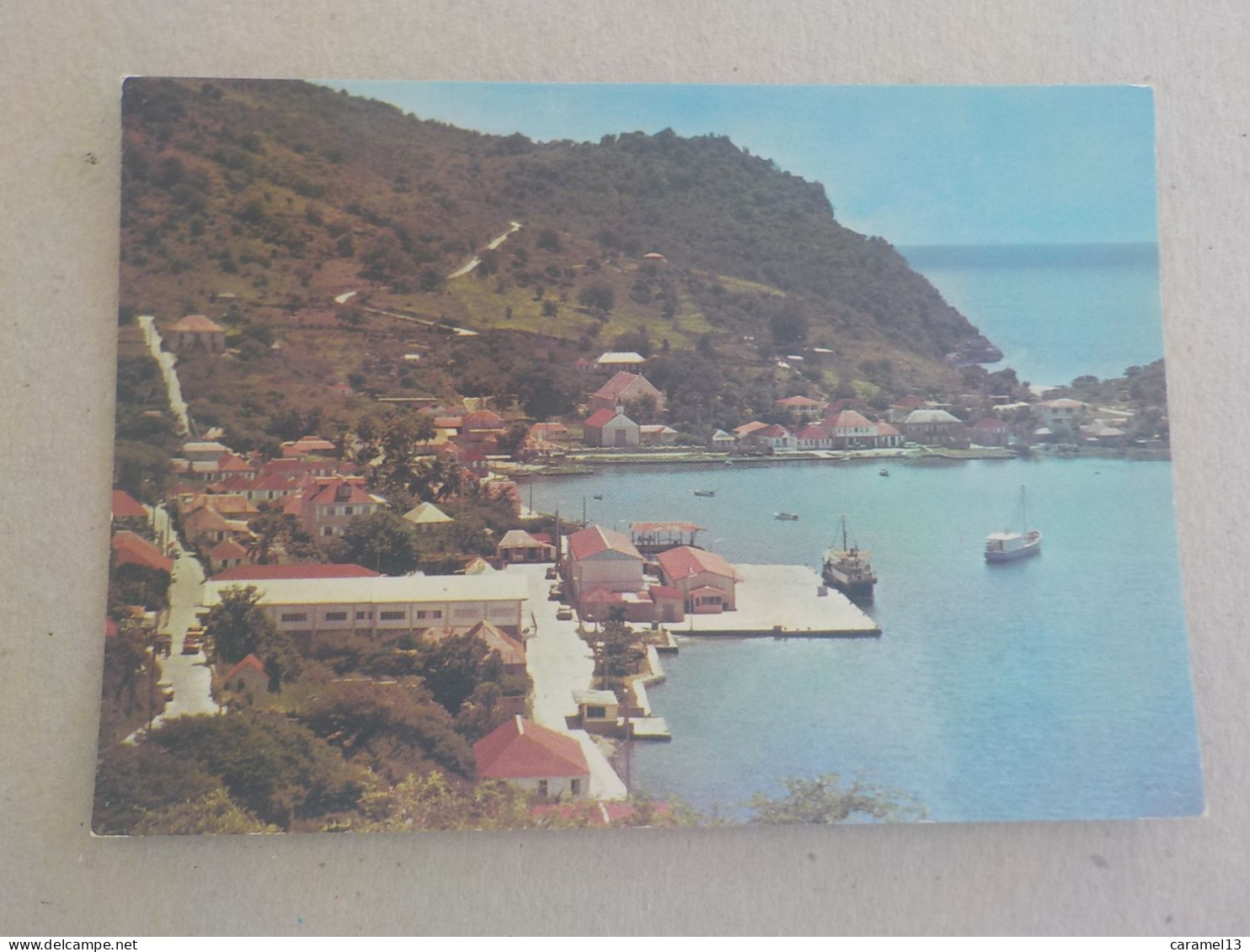CPSM -  AU PLUS RAPIDE - GUADELOUPE - SAINT BARTHELEMY -  GUSTAVIA  -  VOYAGEE 1977 NON TIMBREE - Saint Barthelemy