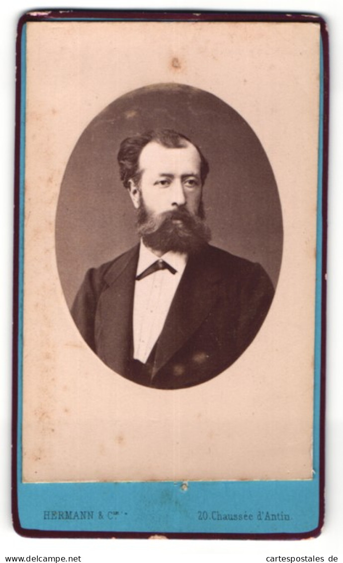 Photo Hermann & Co., Paris, Portrait De Stattlicher Herr Avec Vollbart  - Anonymous Persons