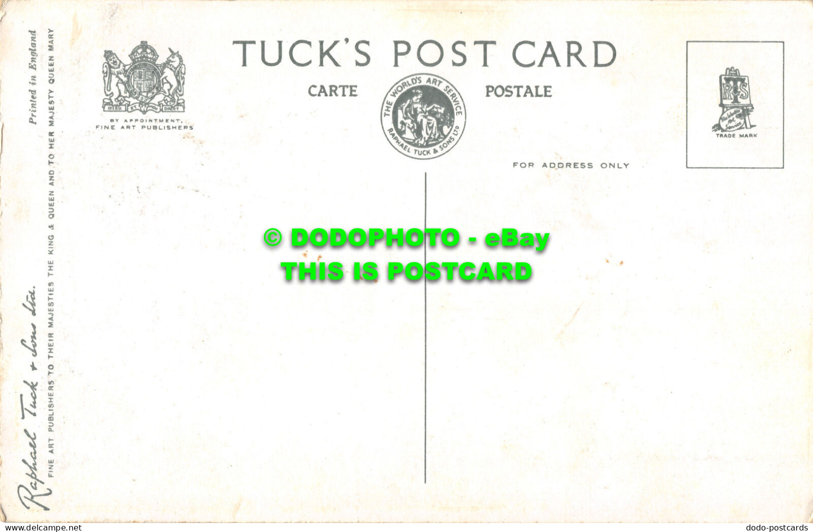R509936 The Tower Of London. Tuck. Postcard - Autres & Non Classés