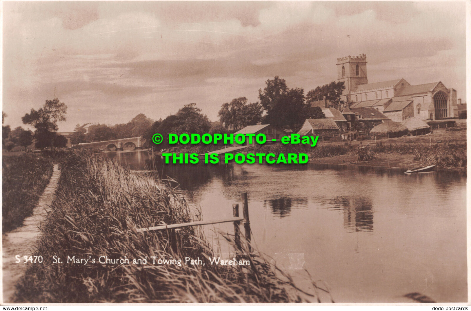 R509996 Wareham. St. Mary Church And Towing Path. W. H. S. Kingsway Real Photo S - World