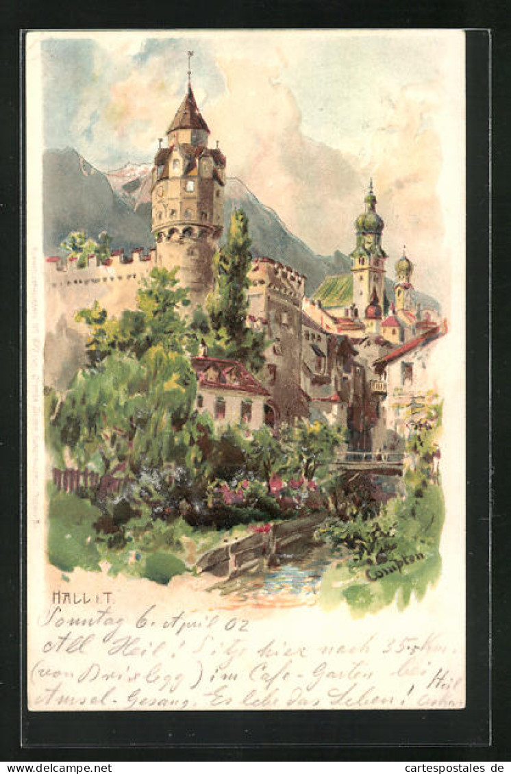 Künstler-AK Edward Theodore Compton: Hall I. T., Blick Auf Burg Hasegg Und Kirche  - Compton, E.T.