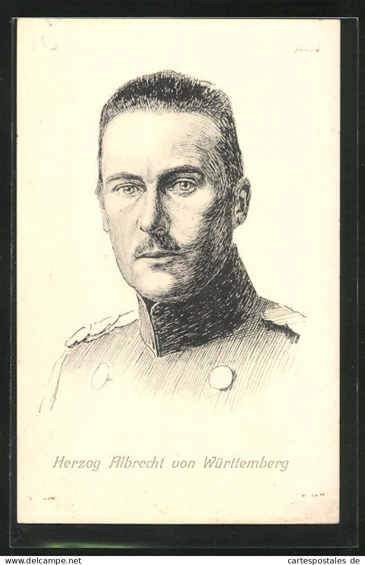 AK Bildnis Herzog Albrecht Von Württemberg In Uniform  - Case Reali