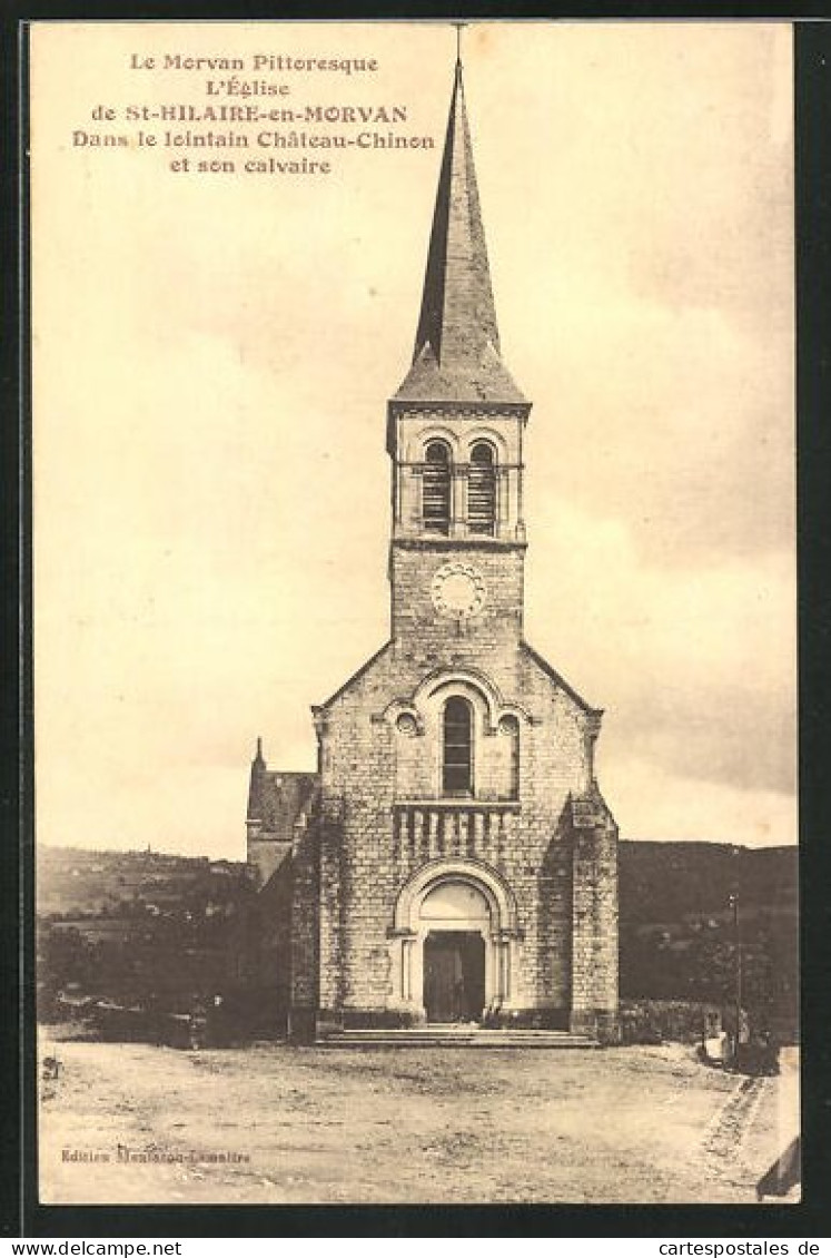 CPA St-Hilaire-en-Morvan, L`eglise,  Vue De L'Église  - Autres & Non Classés