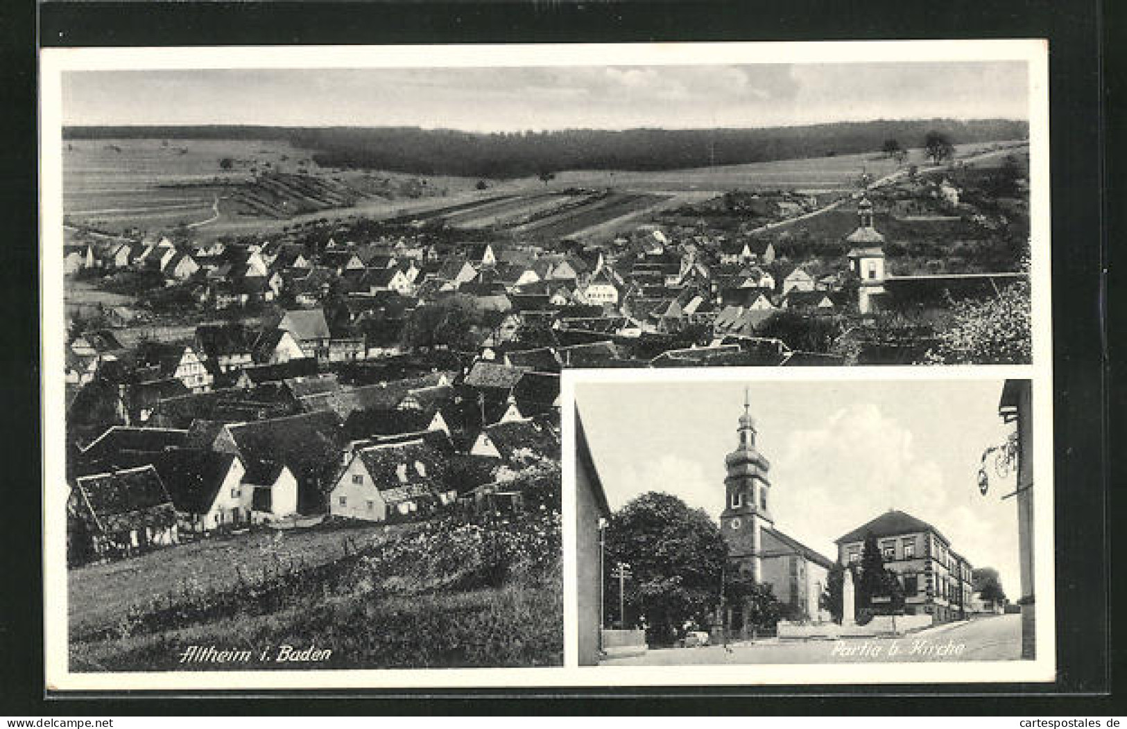 AK Altheim I. Baden, Ortsansicht, Partie Bei Der Kirche  - Baden-Baden