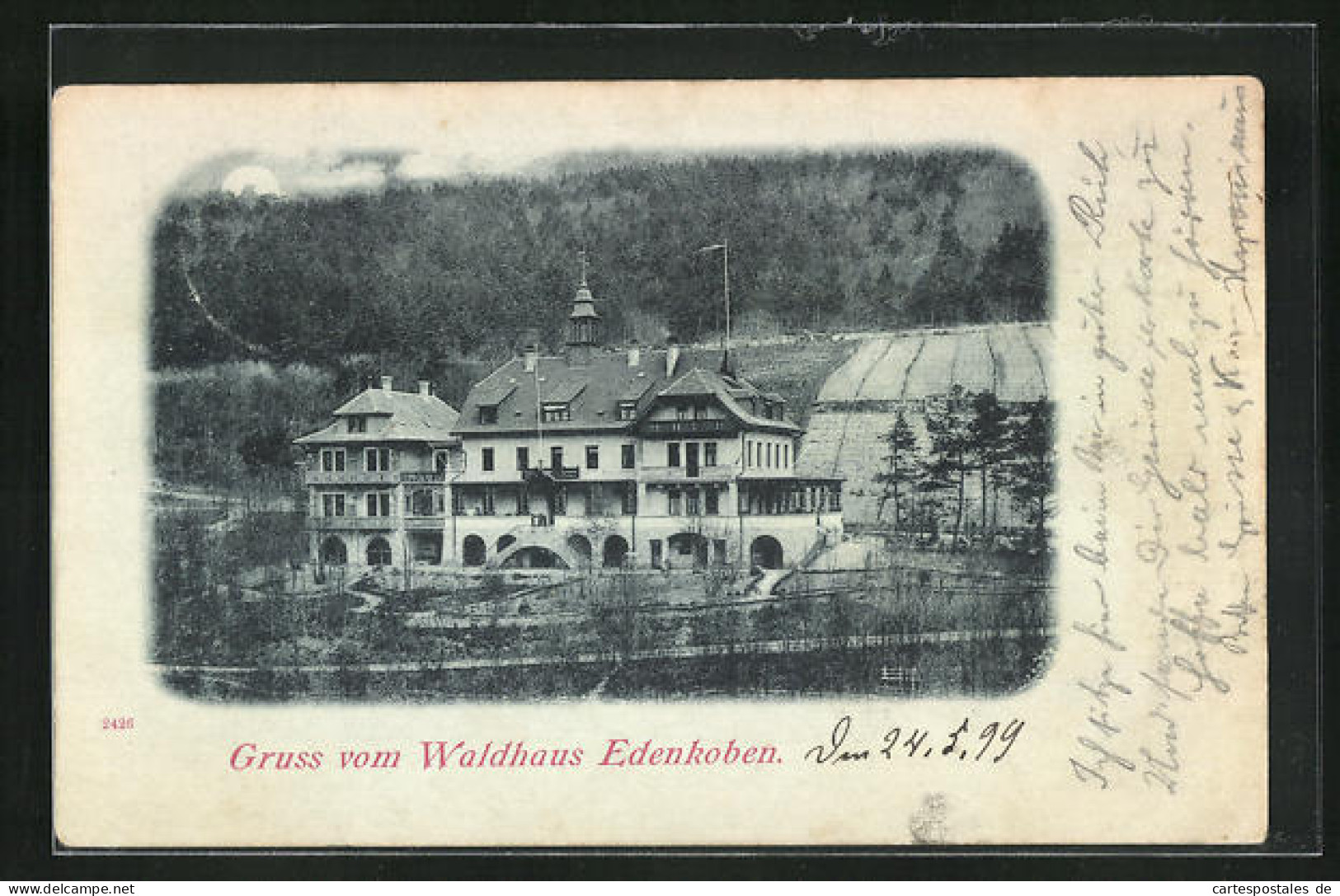 Mondschein-AK Edenkoben, Hotel Waldhaus  - Edenkoben