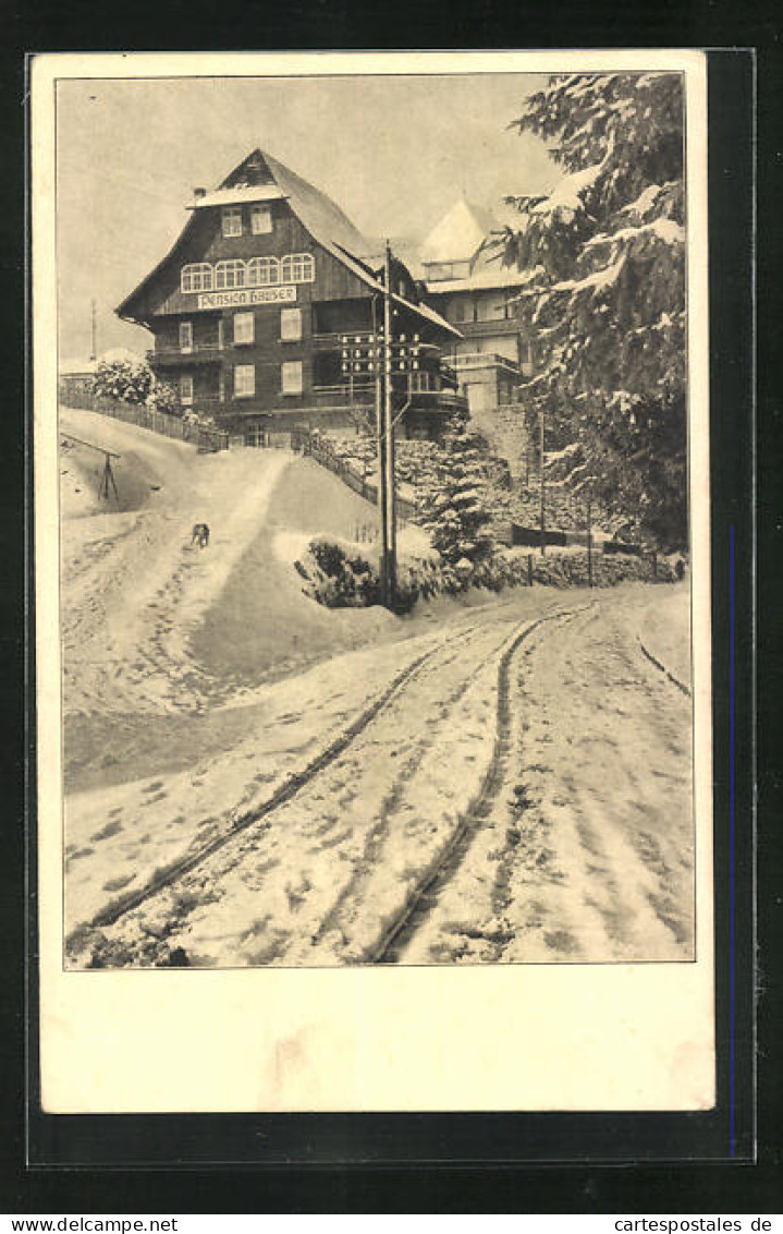 AK Freudenstadt, Kur-Hotel Hauser Im Winter  - Freudenstadt