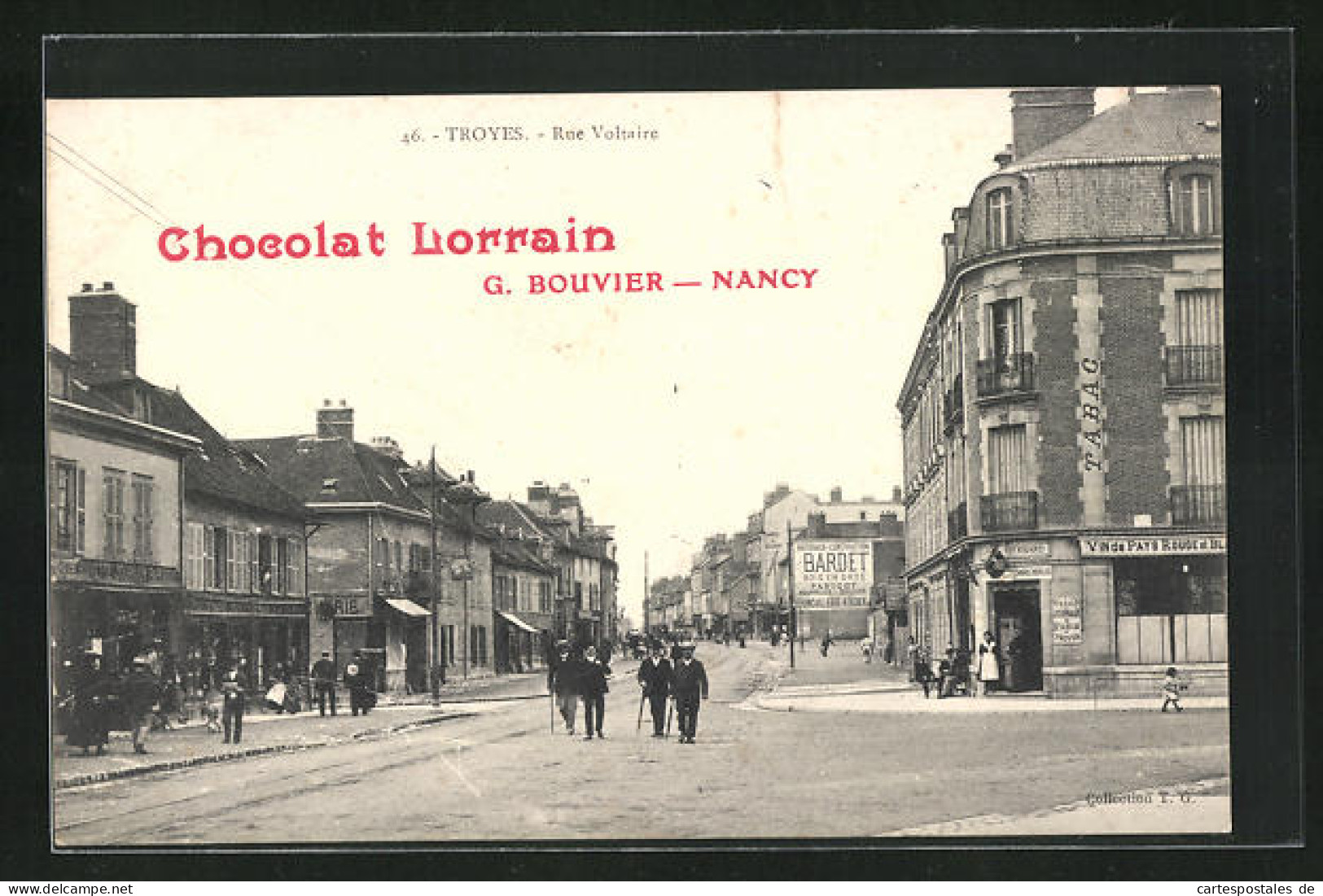 CPA Troyes, Rue Voltaire, Chocolat Lorrain  - Troyes