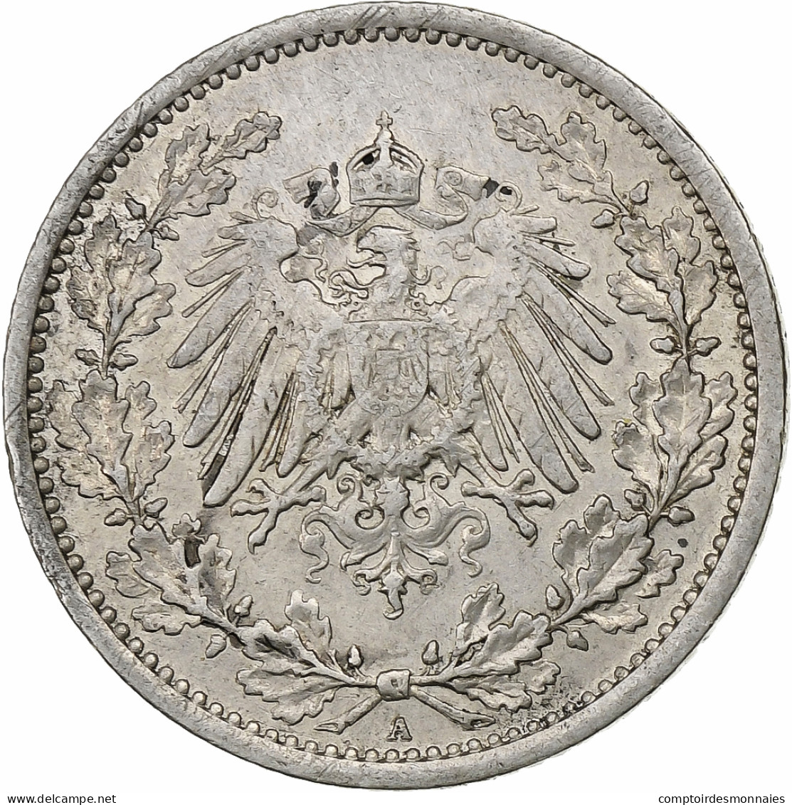 Empire Allemand, 1/2 Mark, 1915, Berlin, Argent, TTB, KM:17 - 1/2 Mark