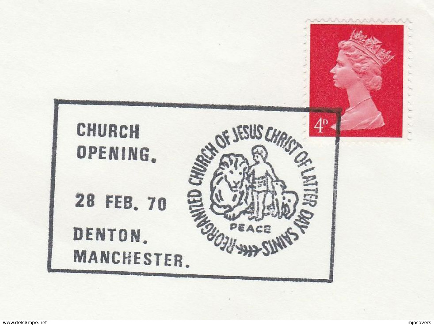 LION Event COVER 1970 Denton GB  Mormon CHURCH Latter Day Saints Religion Lions - Raubkatzen