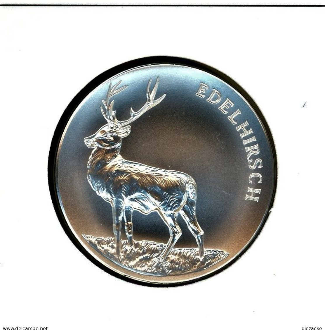 Schweiz Medaillenblatt Tiere Der Heimat Edelhirsch Medaille Feinsilber (RH61 - Autres & Non Classés