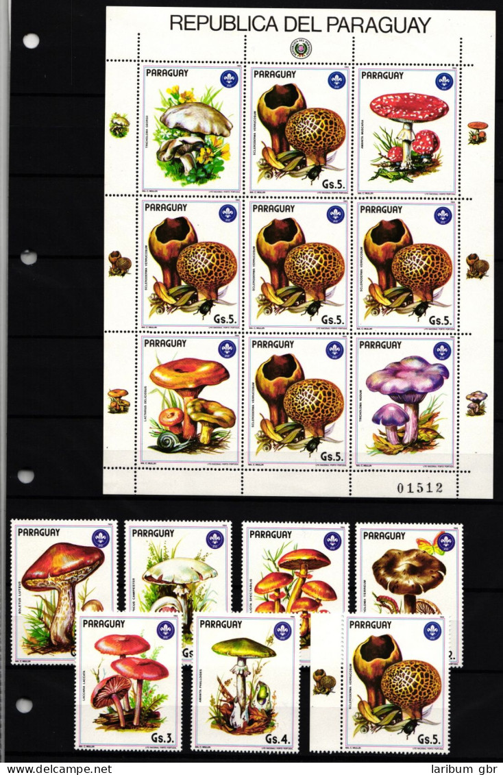 Paraguay 3835-3841 Und Kleinbogen 3841 Postfrisch Pilze #JA668 - Paraguay