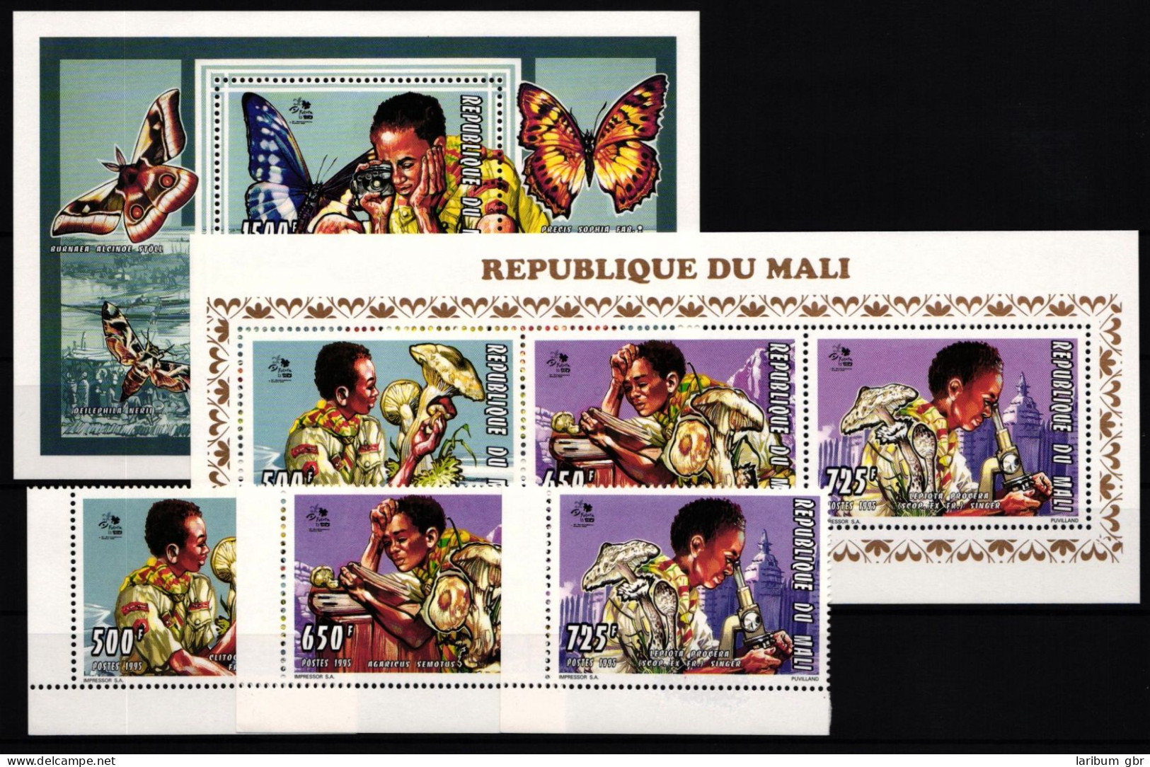 Mali 1354-1356 Und Block 69 Postfrisch Kleinbogen / Pilze #JA607 - Mali (1959-...)