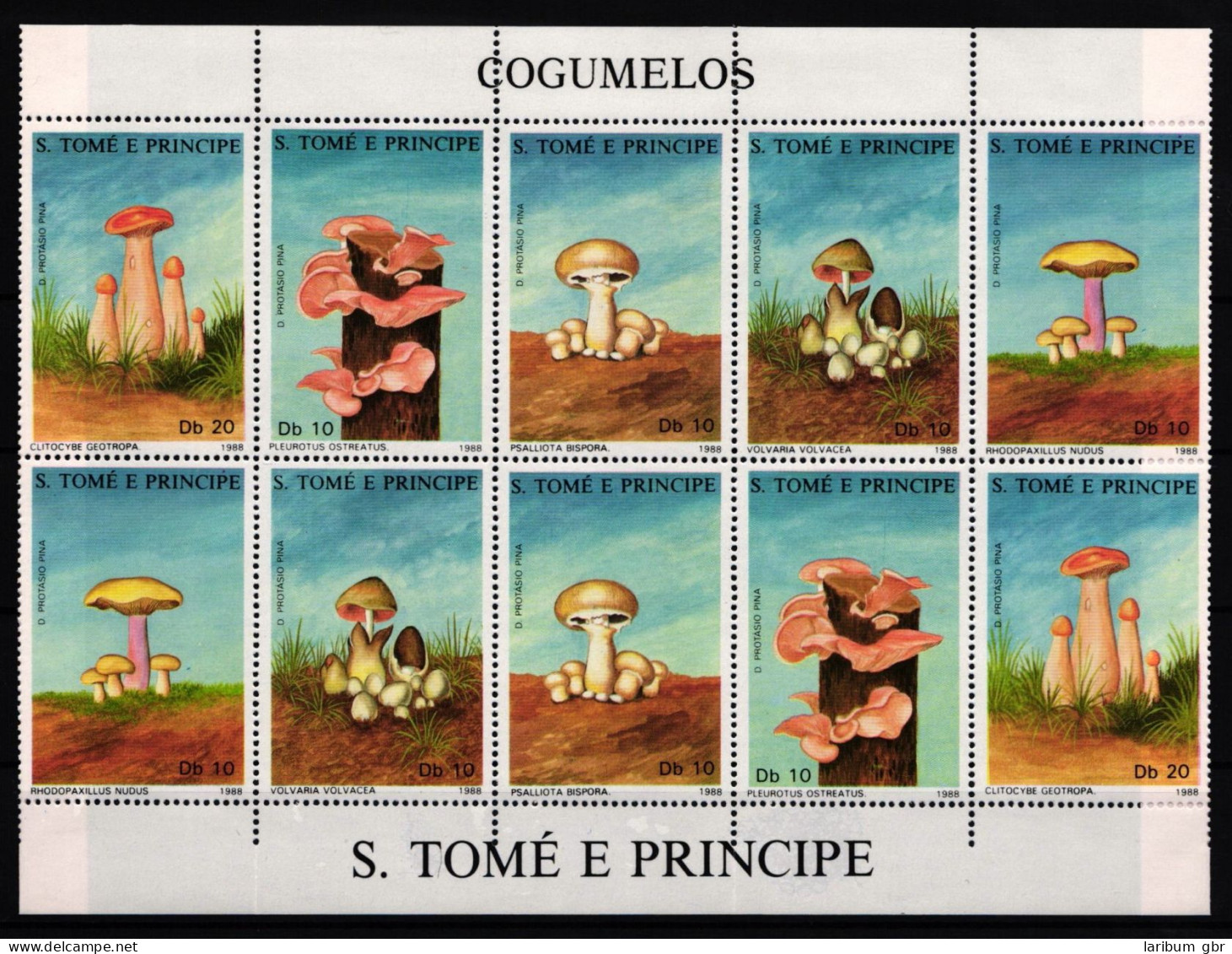 Sao Tome E Principe 1043-1047 Postfrisch Kleinbogen / Pilze #JA651 - São Tomé Und Príncipe