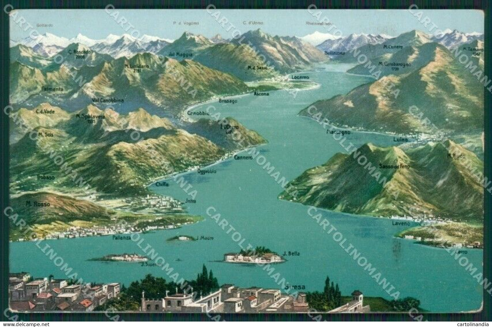 Verbania Stresa Mappa Lago Maggiore Cartolina KV4739 - Verbania