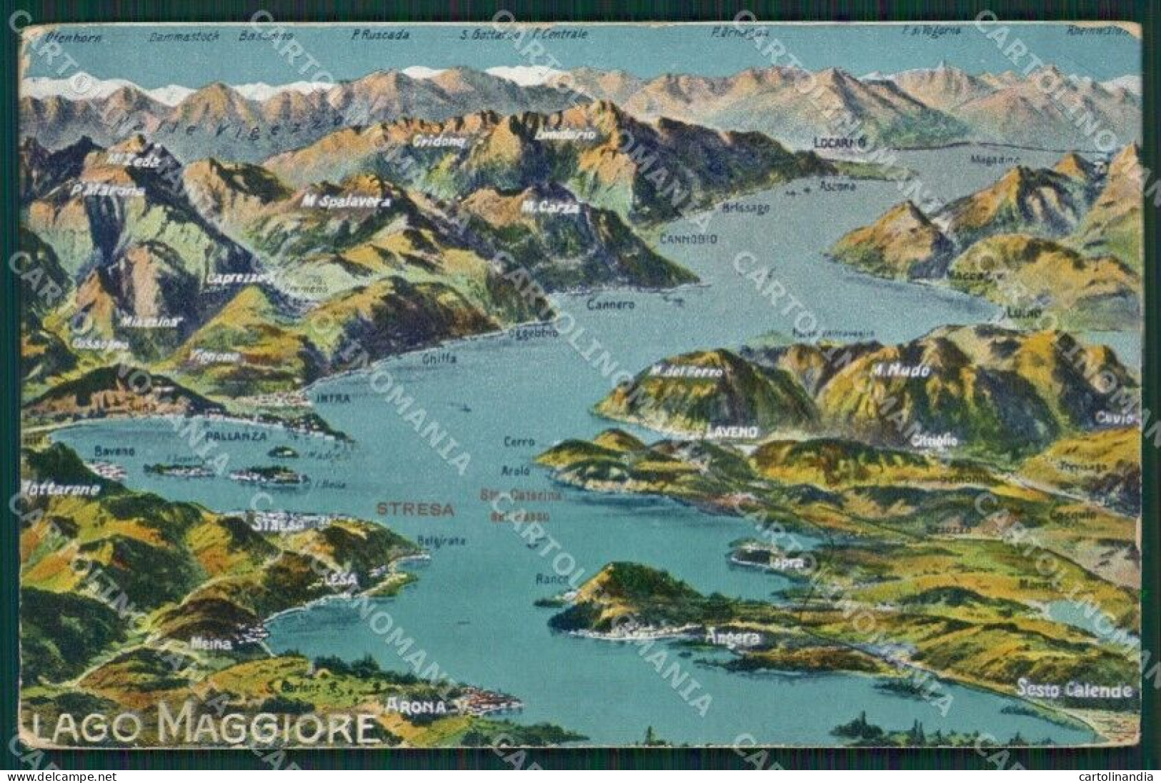 Verbania Stresa Mappa Lago Maggiore Cartolina KV4736 - Verbania