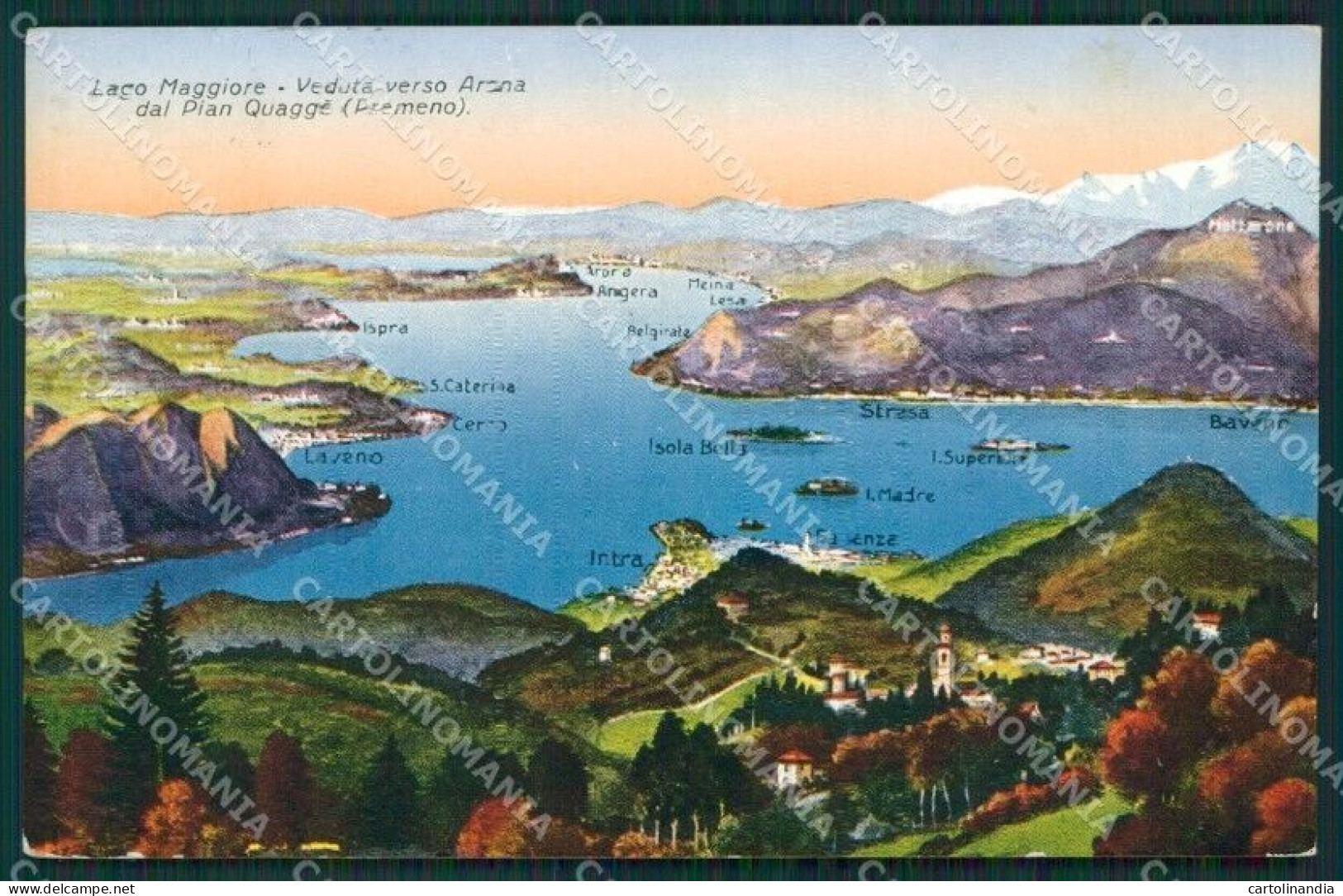 Verbania Premeno Mappa Lago Maggiore Cartolina KV4735 - Verbania