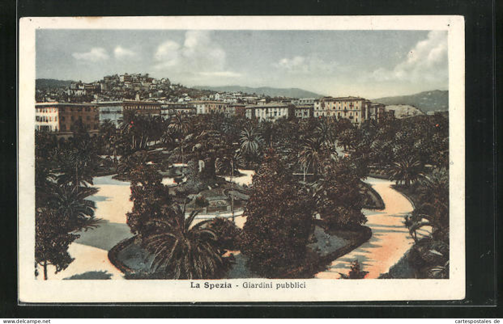 Cartolina La Spezia, Giardini Pubblici  - La Spezia