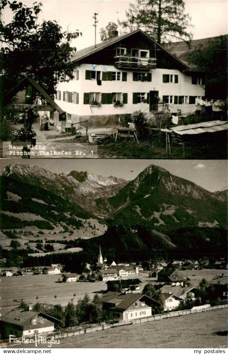 73899668 Fischen Allgaeu Gesamtansicht Mit Alpenpanorama Gaestehaus Haus Kling F - Fischen