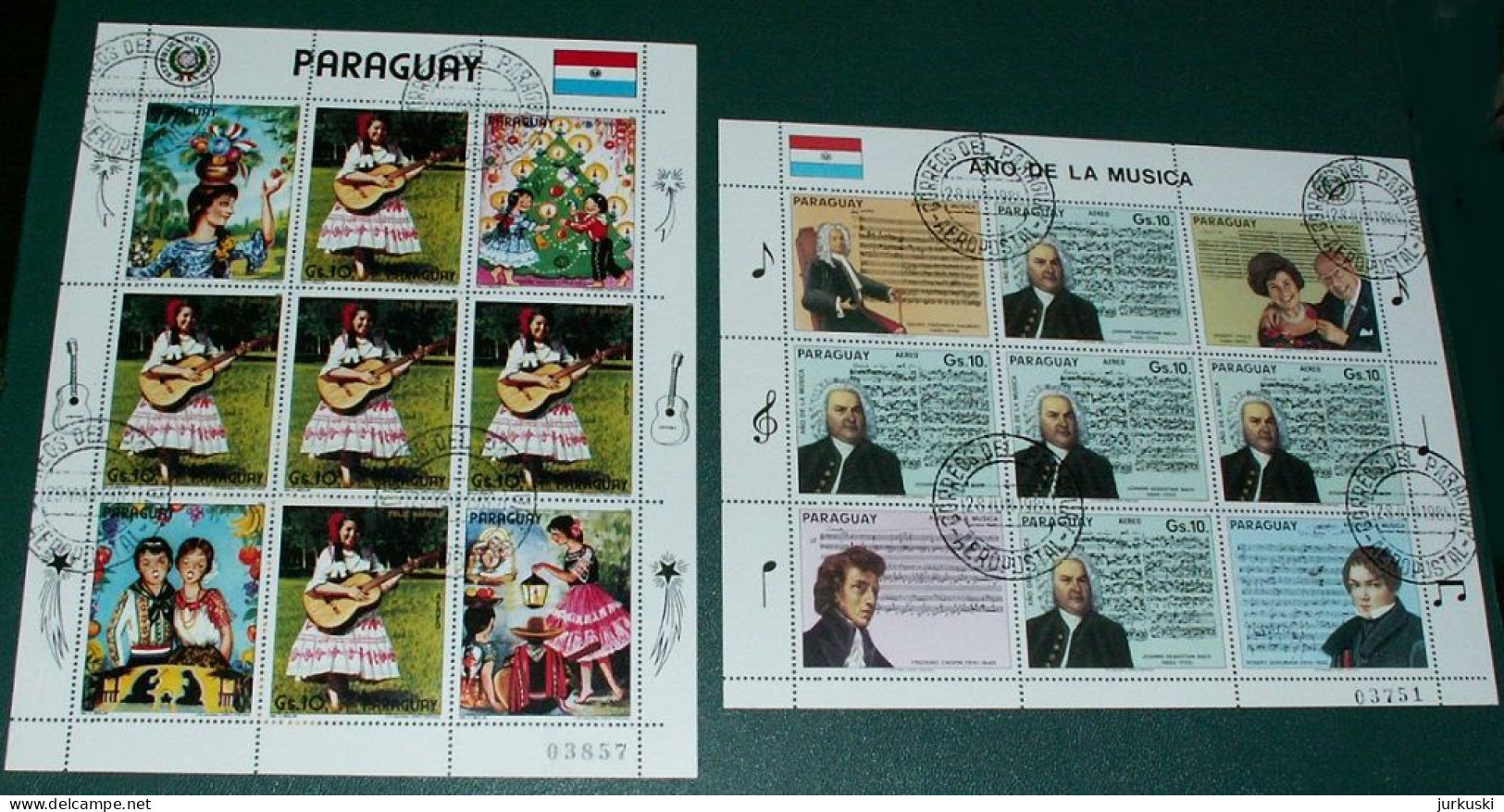 Paraguay 1985 / Mi 3833 Mi. 3861 - J.S.Bach / Paraguayan Woman / Set Of 2 Sheets - Used - Paraguay