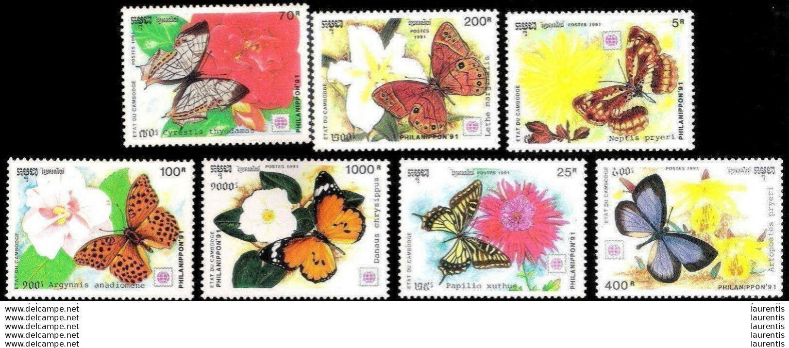 783  Butterflies - Papillons - Cambodge Yv 369-75 - MNH - 1,95 . - Papillons