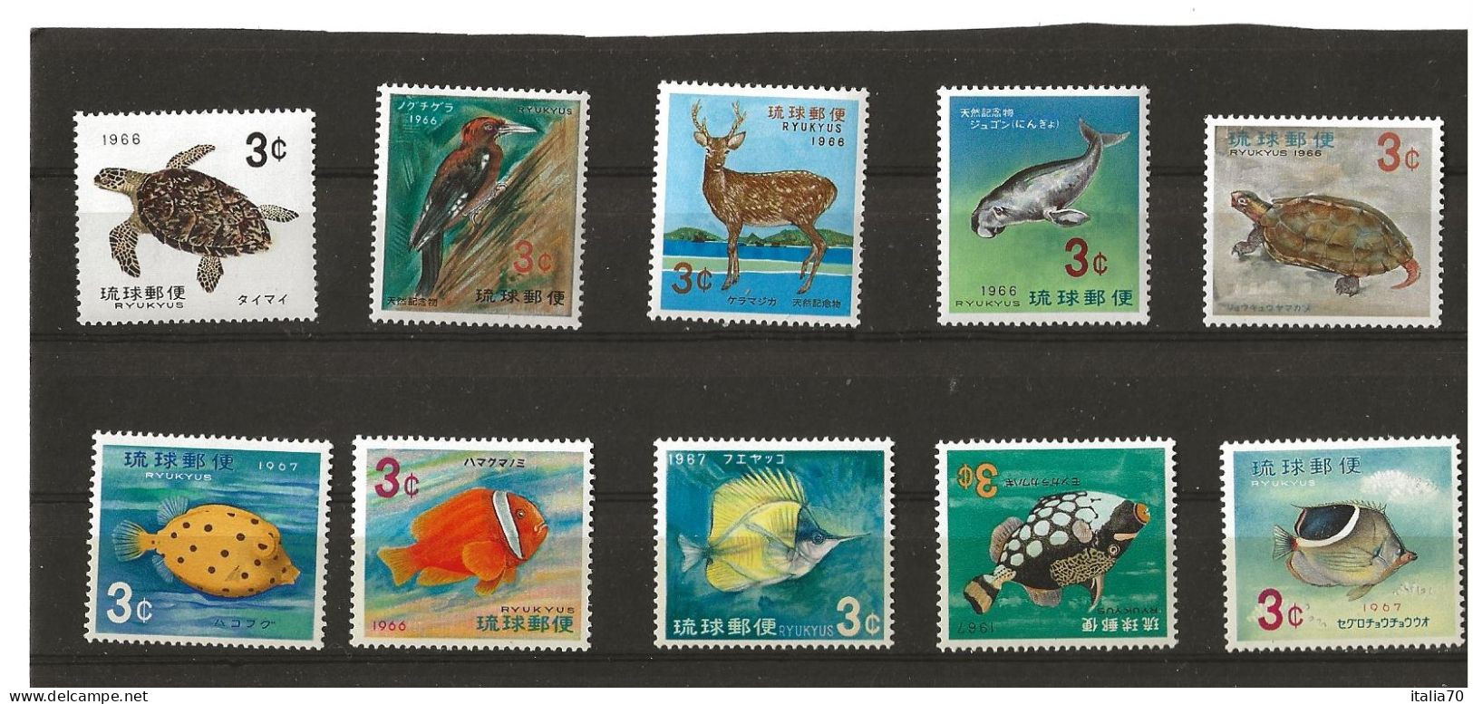 RYUKYU  AÑOS (1966/1967) (10V) YVERT NUEVO - Unused Stamps