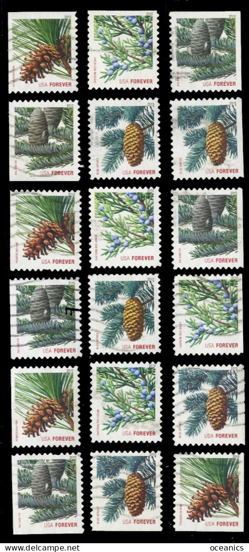 Etats-Unis / United States (Scott No.4482-85 - Noël / 2010 / Christmas) (o) ATM All 18 Positions - Used Stamps