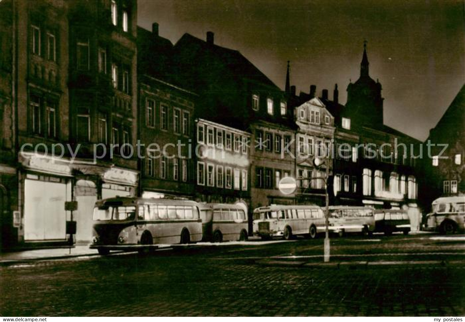 73861377 Mittweida Markt Busse Nachtaufnahme Mittweida - Mittweida