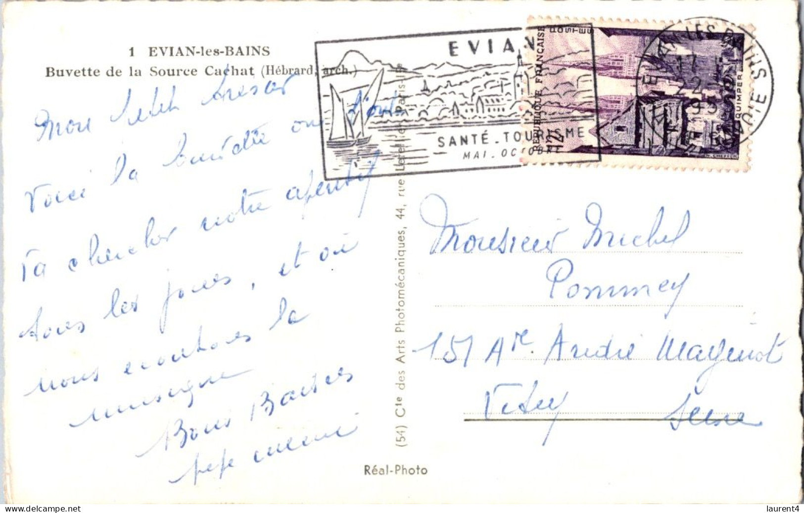 26-4-2024 (3 Z 6) FRance (posted 1950's) Buvette De La Source Cachat à Evian Les Bains - Hoteles & Restaurantes