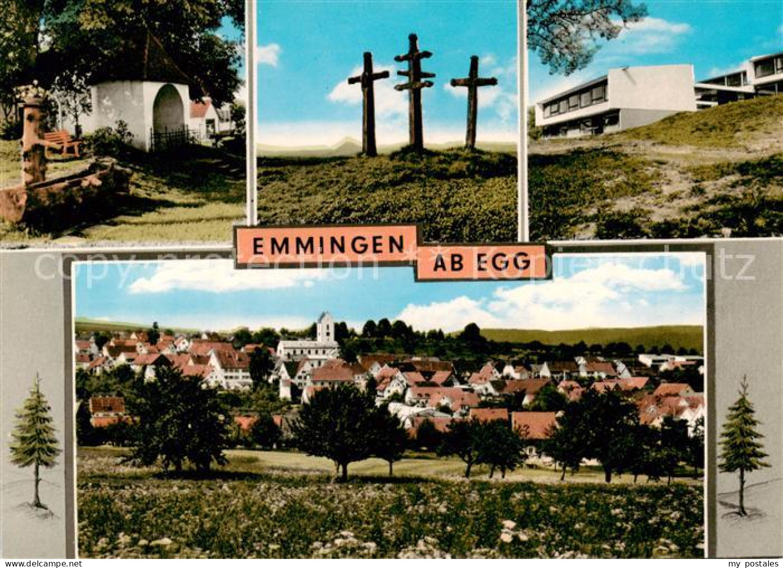 73861358 Emmingen Ab Egg Nagold Kapelle Pestkreuze Gesamtansicht Mit Kirche  - Nagold