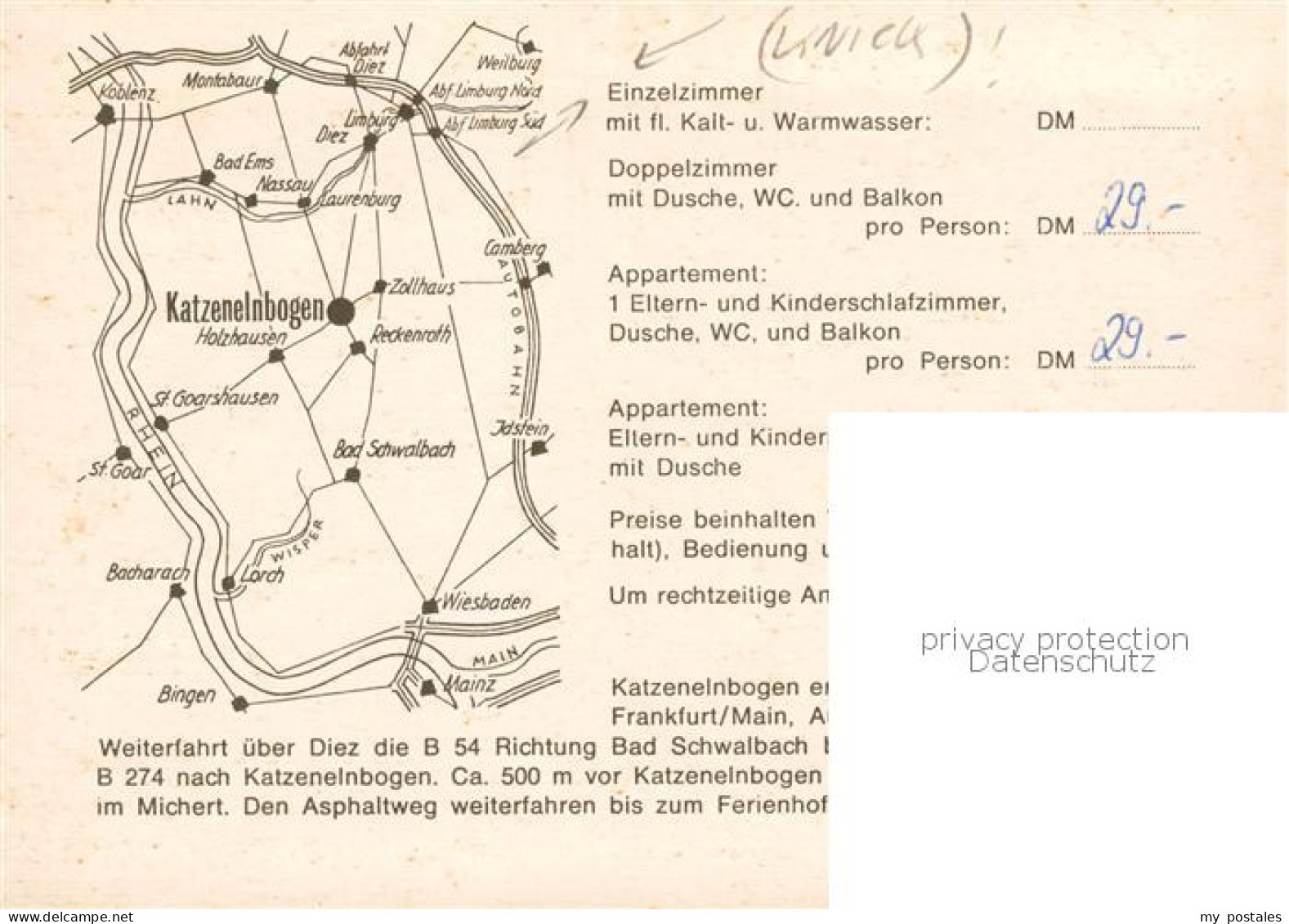 73859499 Katzenelnbogen Ferienhof Im Michert Gastraum Fremdenzimmer Landschaft V - Altri & Non Classificati