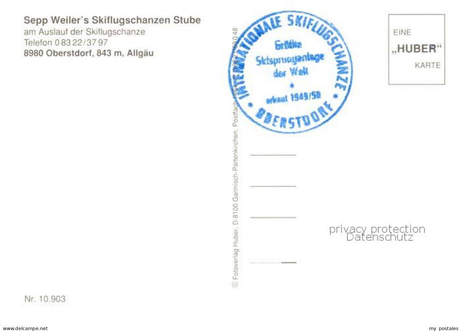 73859447 Oberstdorf Sepp Weilers Skiflugschanzenstube Holzschnitzereien Huber Ka - Oberstdorf