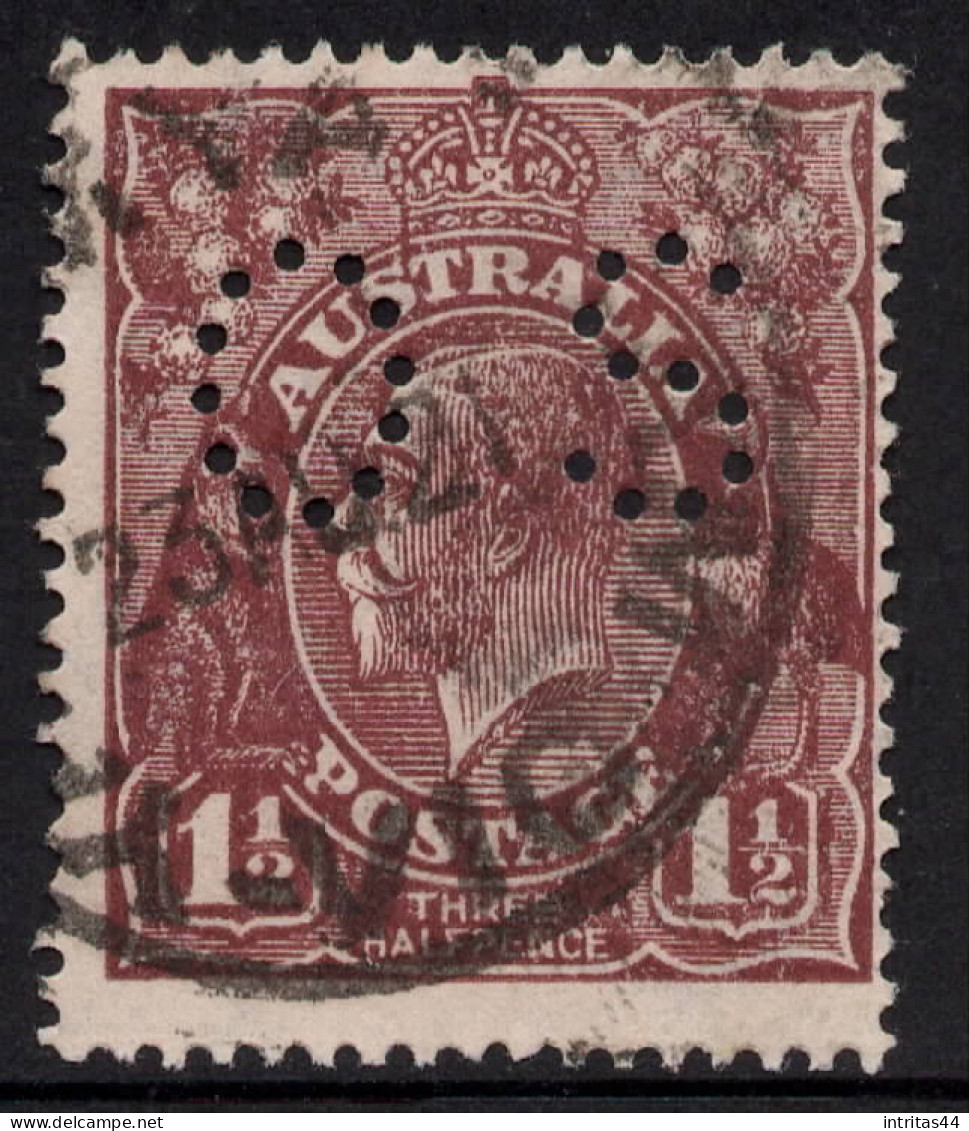 AUSTRALIA 1918-20 1.1/2d  RED - BROWN  KGV STAMP "OS" PERF.14  LMW SG.O65 VFU - Usados