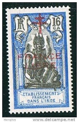 INDE Surcharge »Croix De Lorraine Et FRANCE LIBRE»  Yv 180  ** - Unused Stamps