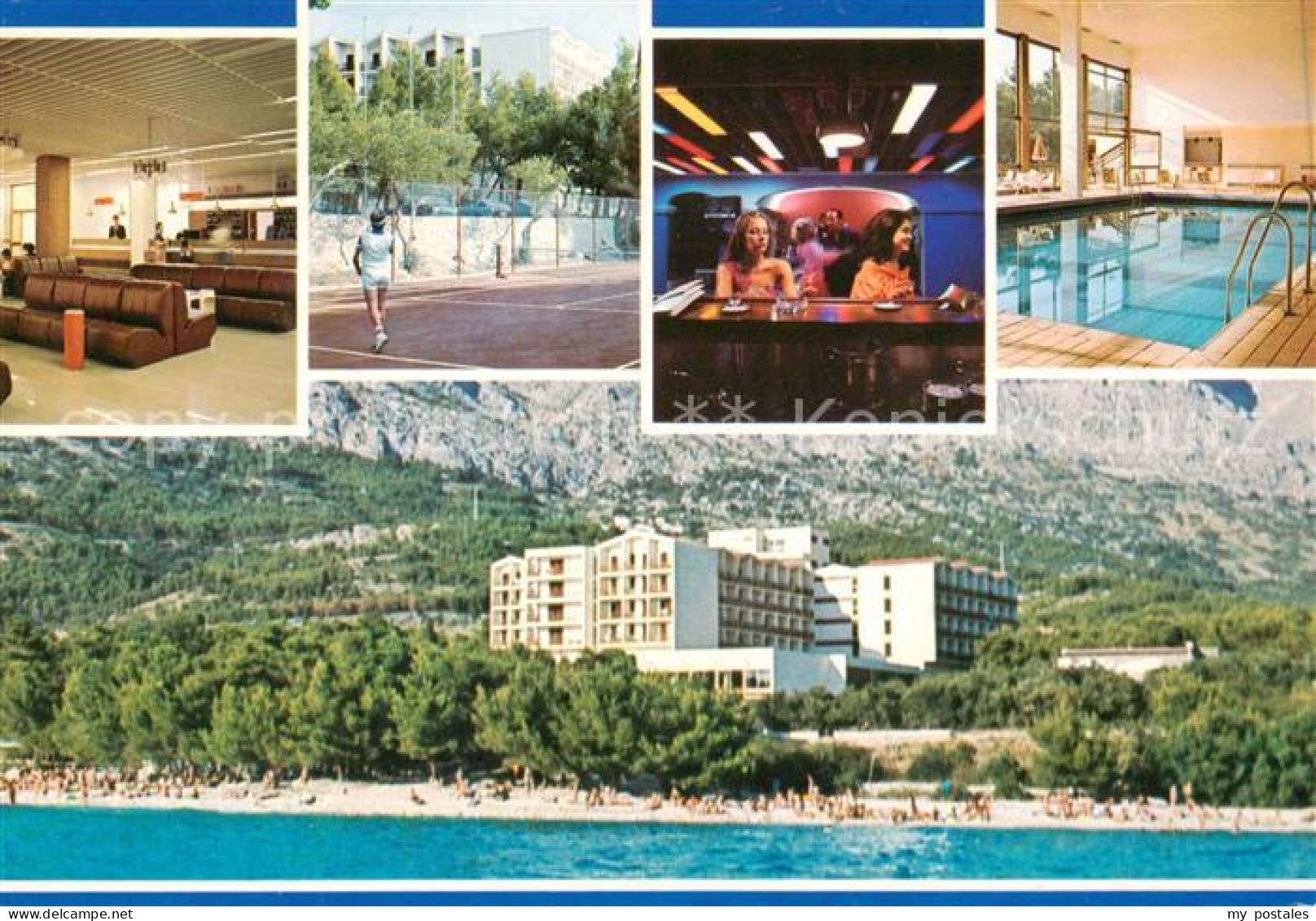 73859155 Baska Voda Croatia Hotel Horizont Foyer Tennisplatz Hallenbad Panorama  - Croatia