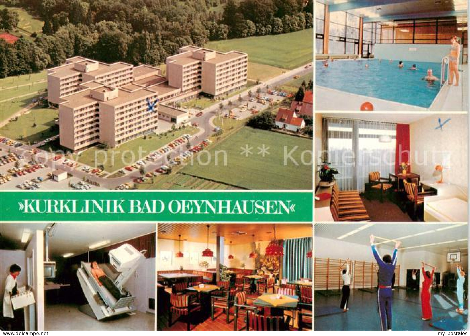 73858824 Bad Oeynhausen Kurklinik Luftbild Hallenbad Gymnastikraum Restaurant Ku - Bad Oeynhausen