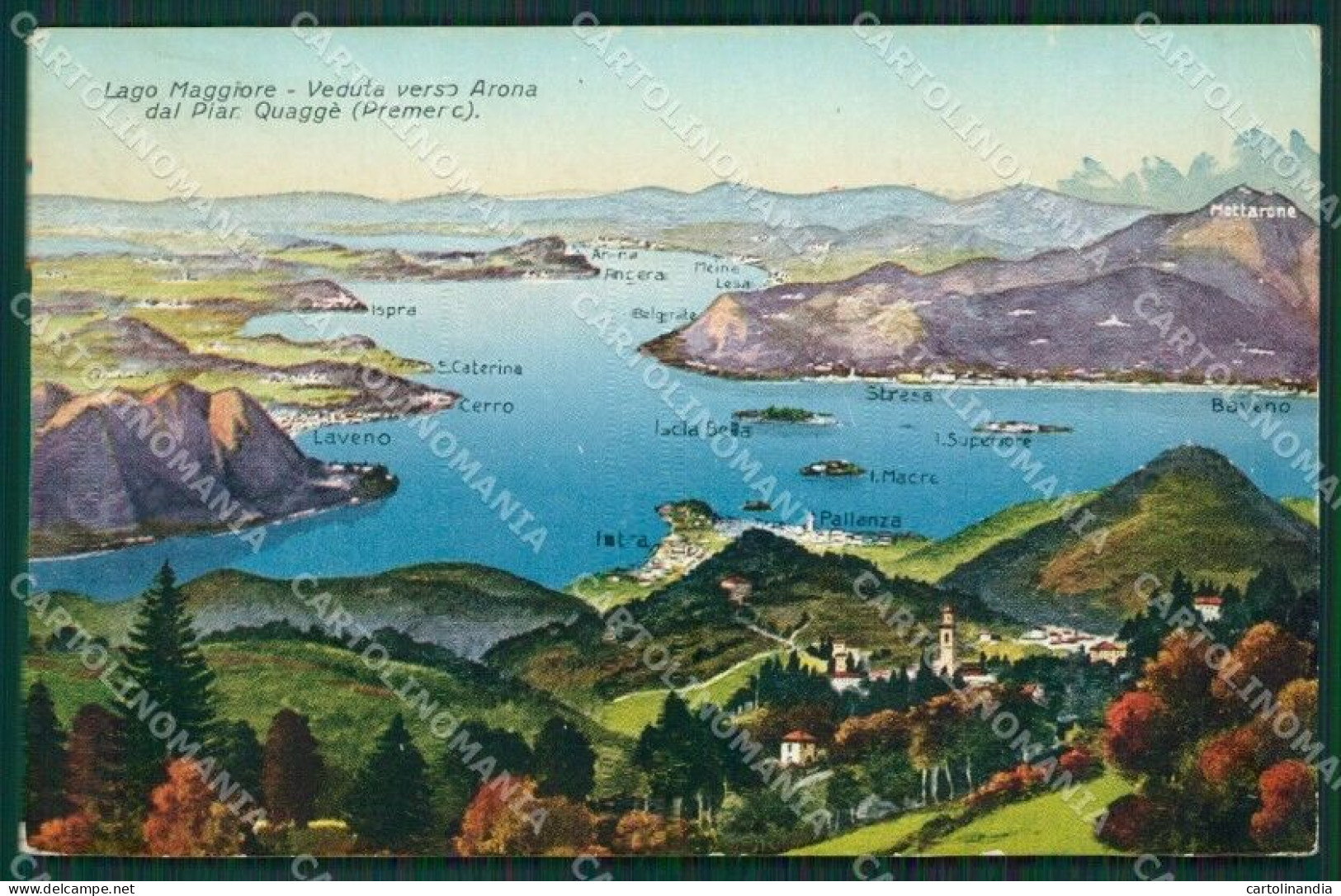 Verbania Premeno Mappa Lago Maggiore Cartolina KV4727 - Verbania