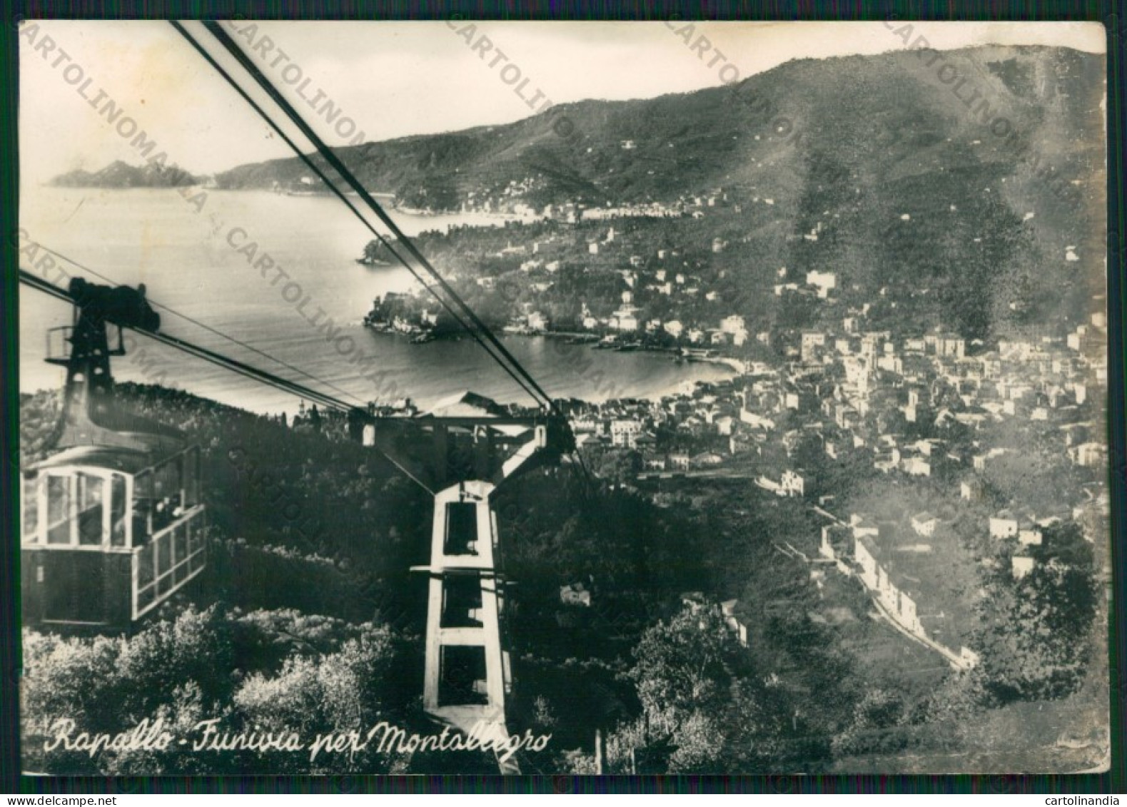 Genova Rapallo Funivia Montallegro ABRASA Foto FG Cartolina KV8297 - Genova