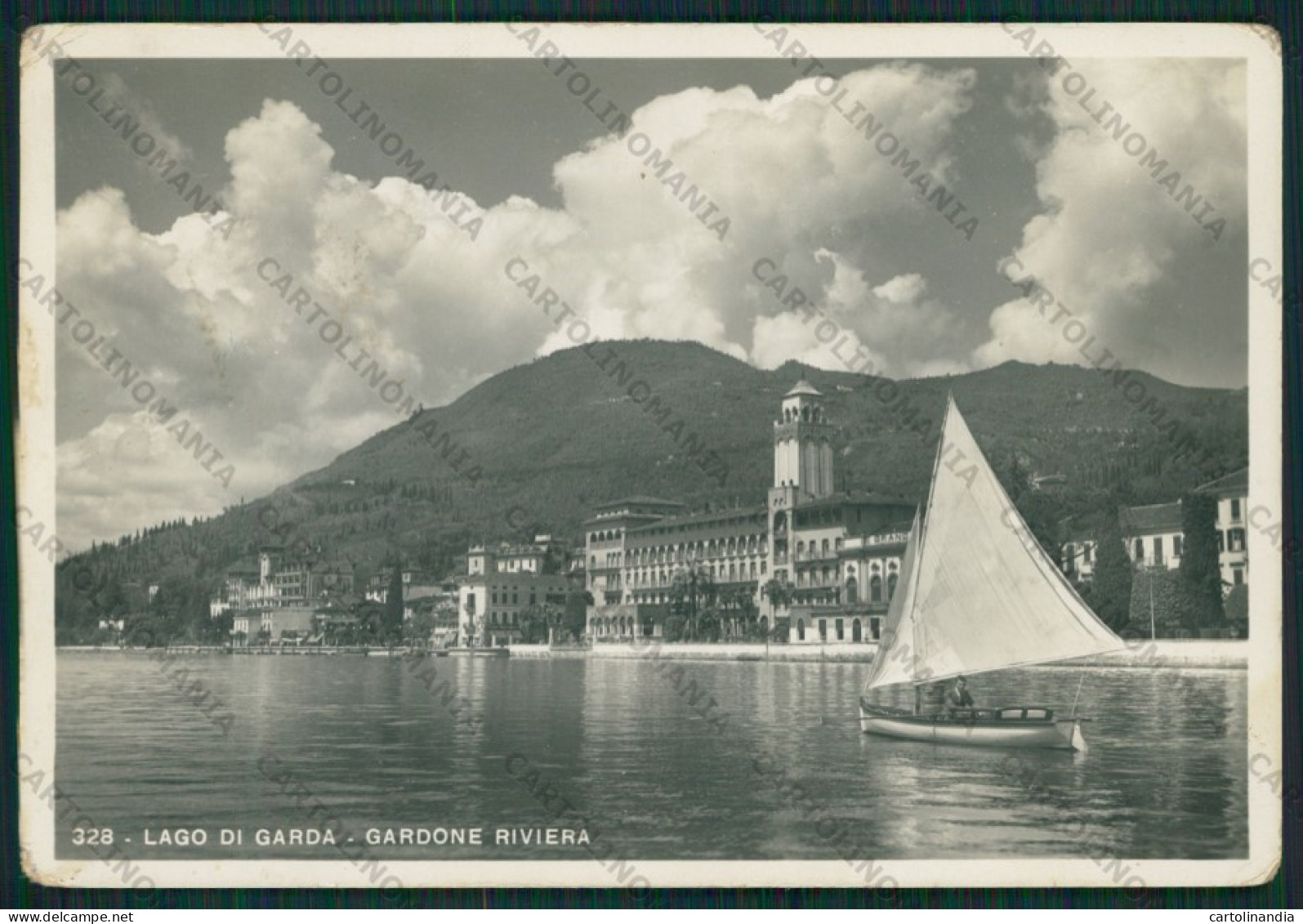 Brescia Gardone Riviera Lago Di Garda Barca PIEGHINE Foto FG Cartolina KV8256 - Brescia
