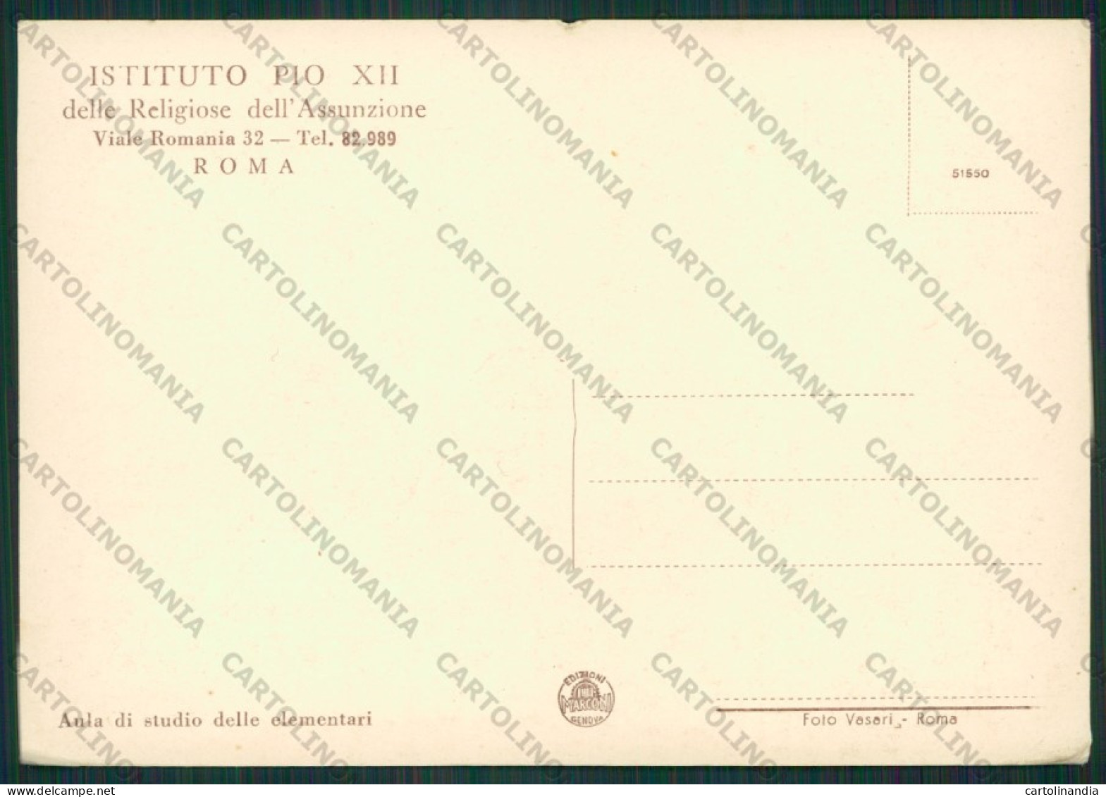 Roma Città Istituto Pio XII FG Cartolina KV8244 - Sonstige & Ohne Zuordnung