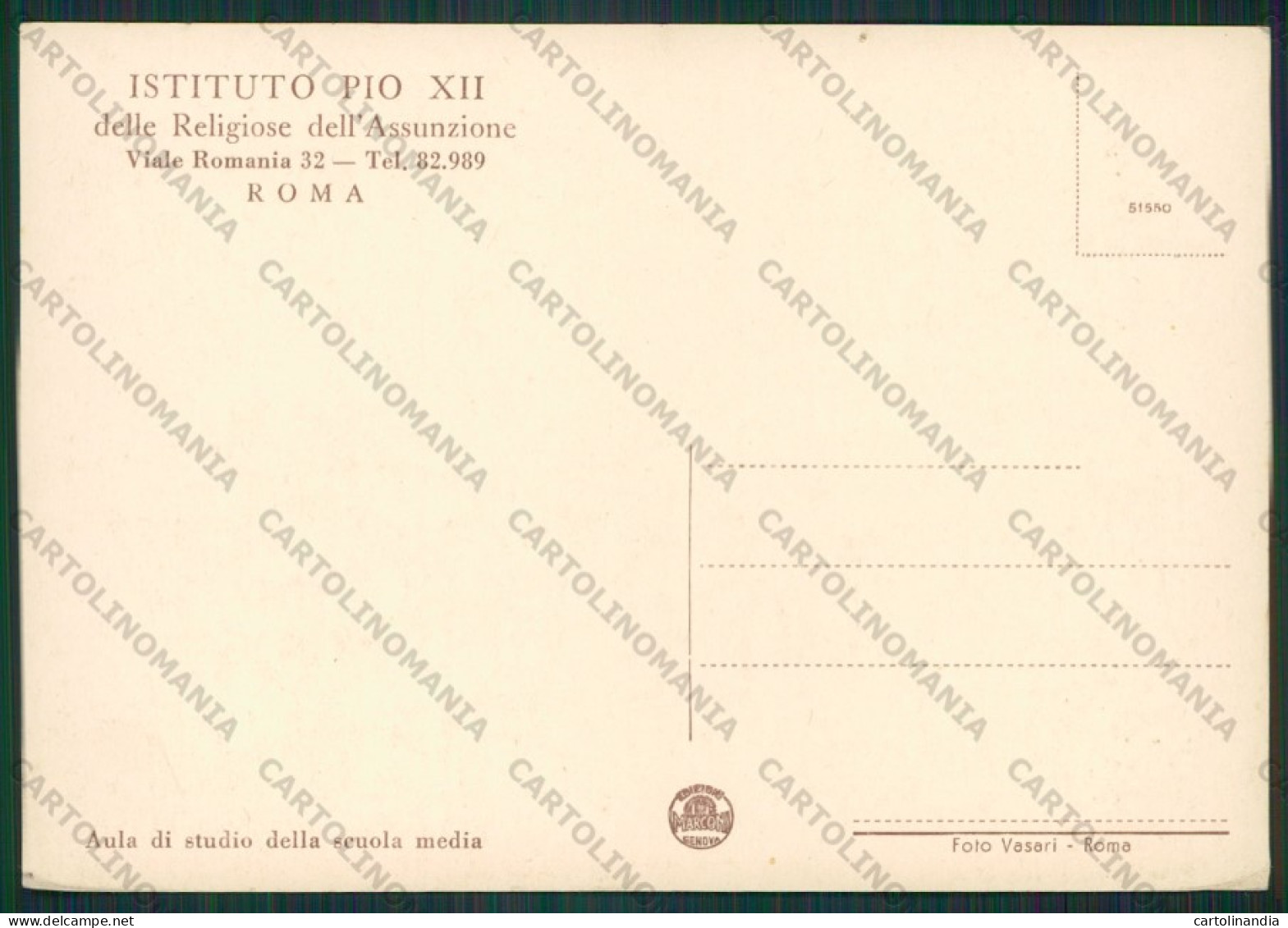 Roma Città Istituto Pio XII FG Cartolina KV8241 - Otros & Sin Clasificación