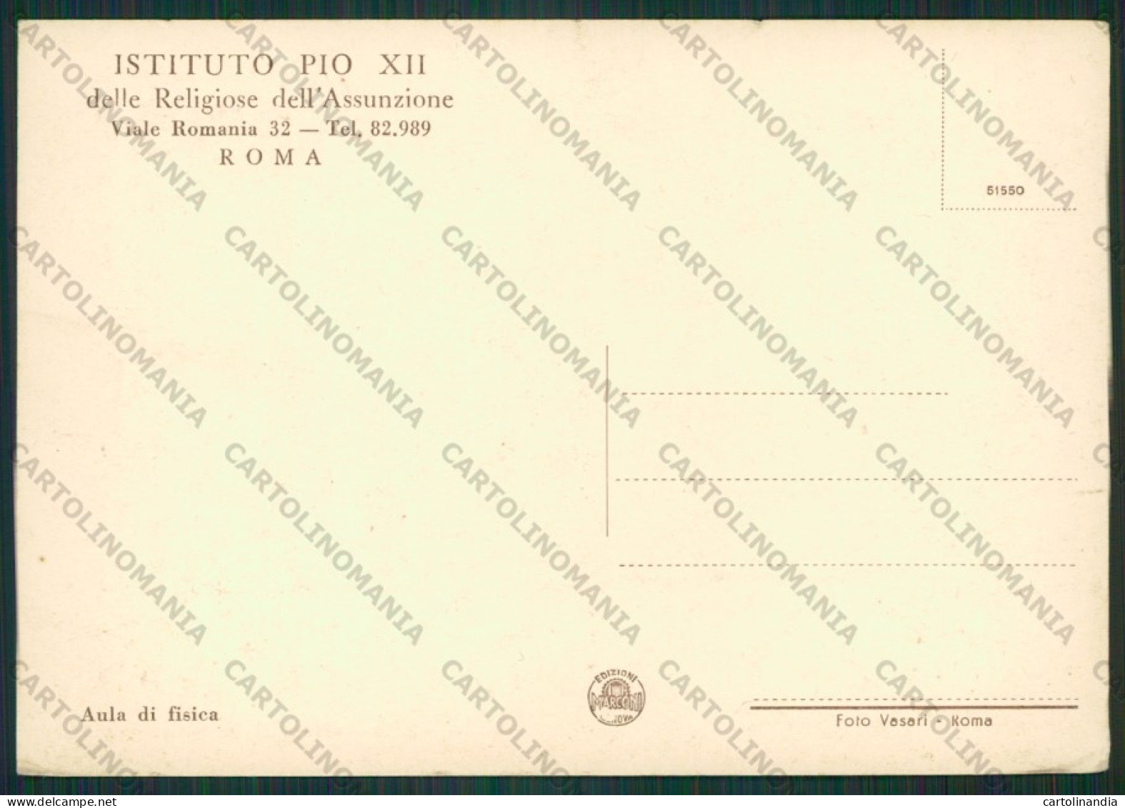 Roma Città Istituto Pio XII FG Cartolina KV8240 - Otros & Sin Clasificación