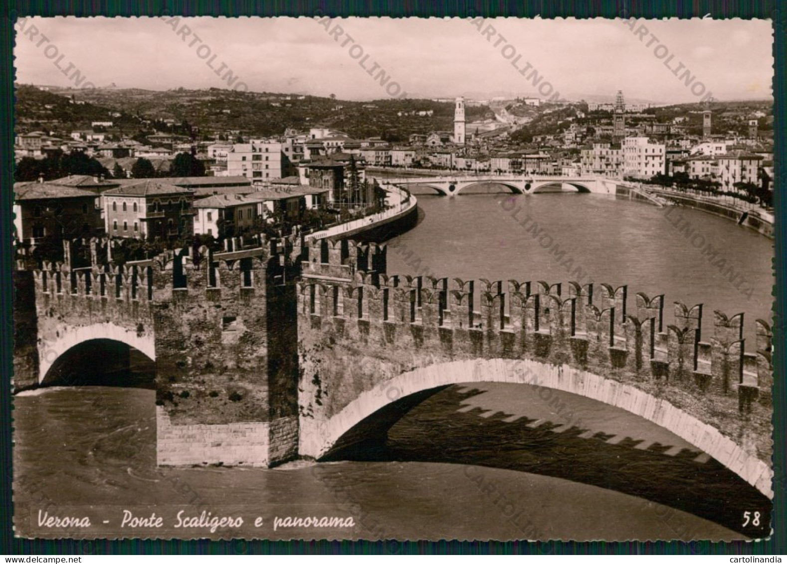 Verona Città Ponte Scaligero Foto FG Cartolina KV8342 - Verona