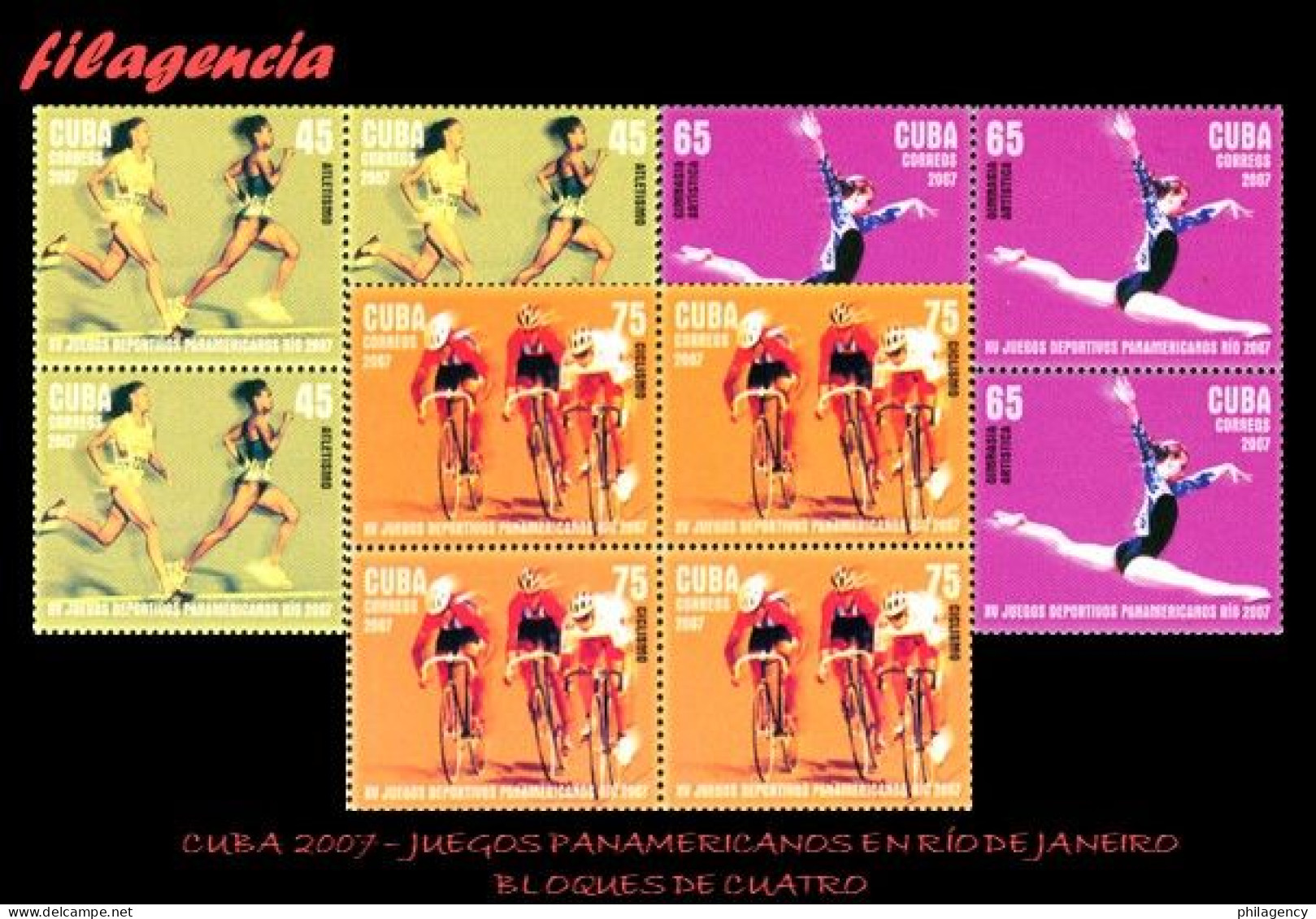 CUBA. BLOQUES DE CUATRO. 2007-21 JUEGOS PANAMERICANOS EN RÍO DE JANEIRO - Unused Stamps
