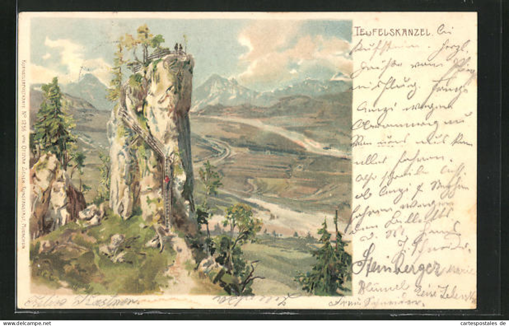 Künstler-AK Edward Theodore Compton: Panoramablick Auf Teufelskanzel Und Die Berge  - Compton, E.T.
