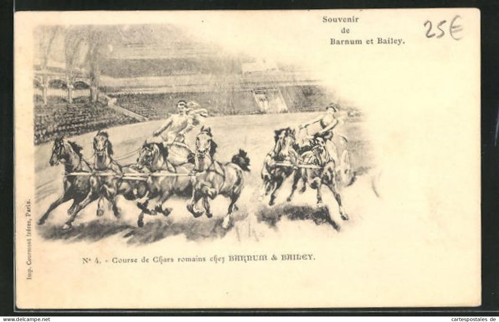 AK Circus Barnum & Bailey, Course De Chars Romains  - Circus