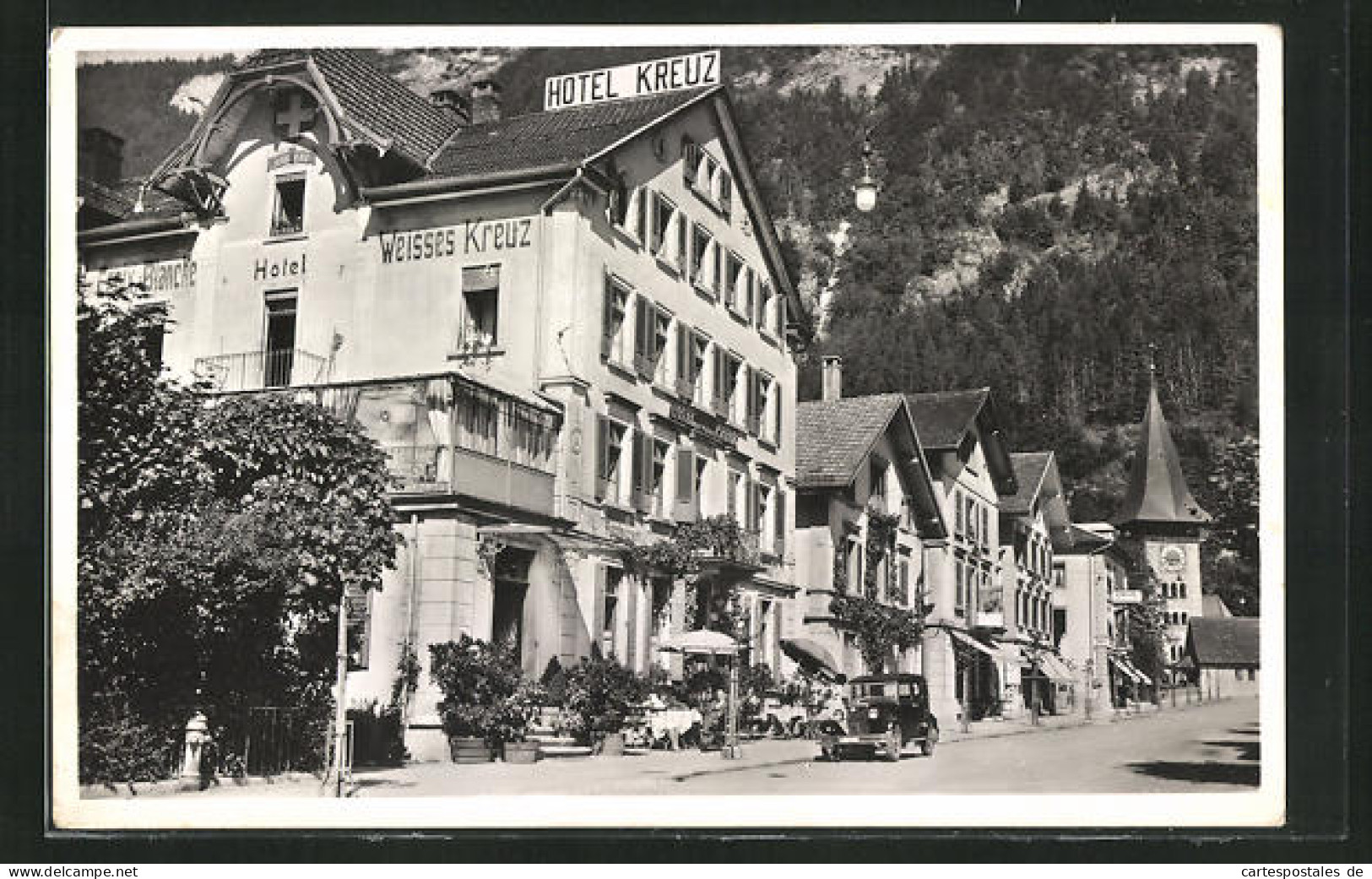 AK Meiringen, Hotel Weisses Kreuz, Kirchgasse  - Meiringen